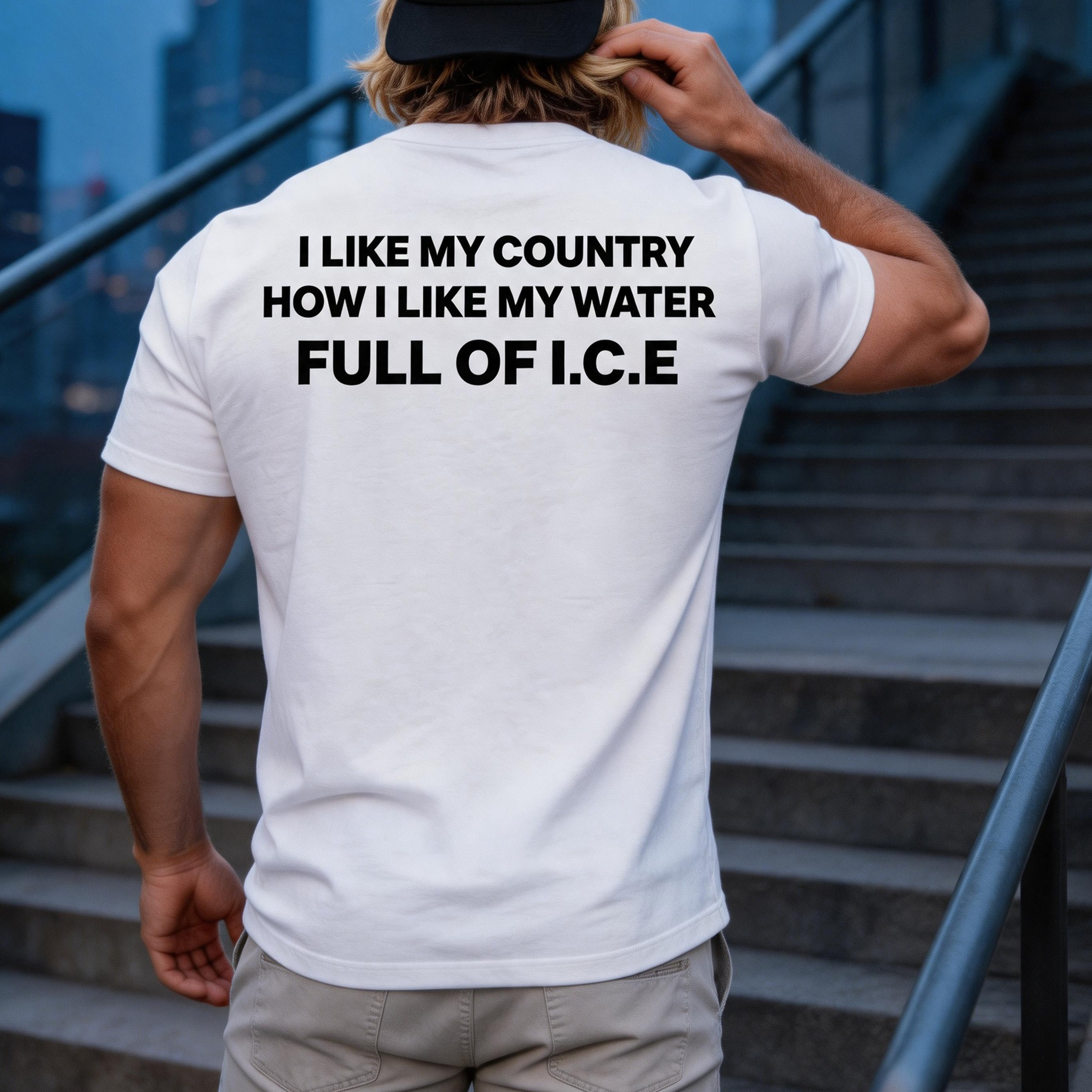 I Like My Country How I Like My Water Full Of I.C.E Printed Men's T-Shirt Image - 1
