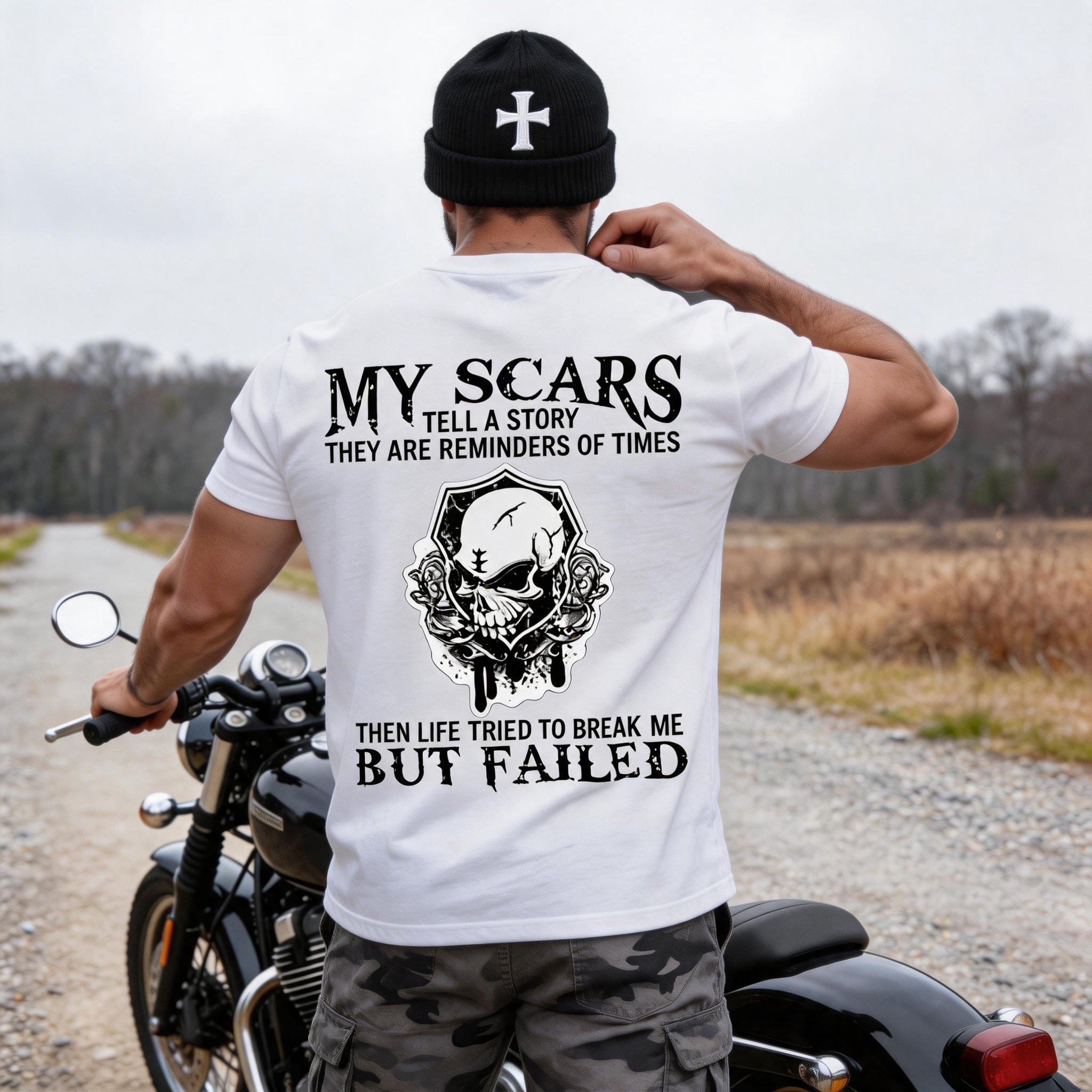 My Scars Tell A Story They Are Reminders of Times Printed Men's T-Shirt Image - 1