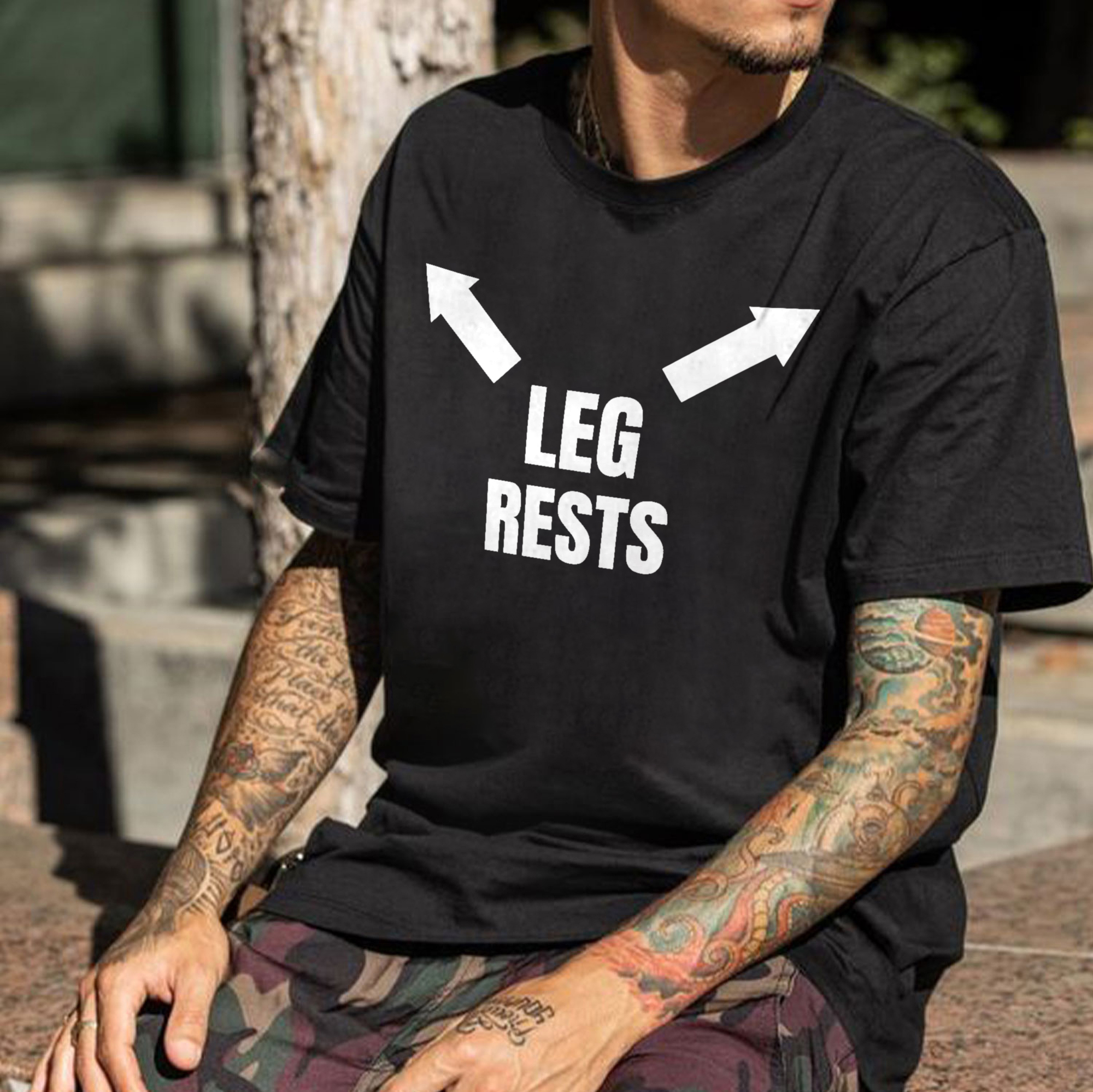 Leg Rests Printed Men's T-shirt Image - 1