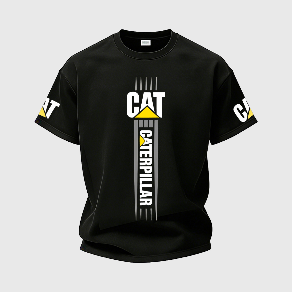 CAT Excavator Skull Printed Men's T-Shirt Image - 2