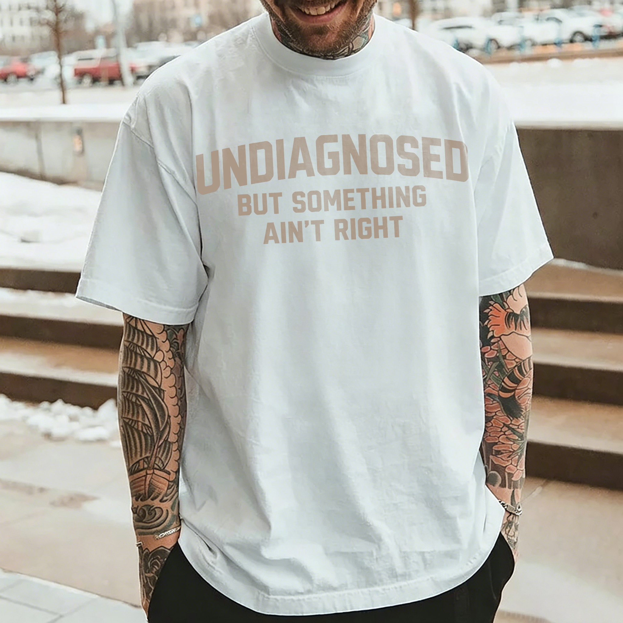 Undiagnosed But Something Ain't Right Printed Men's T-Shirt Image - 1