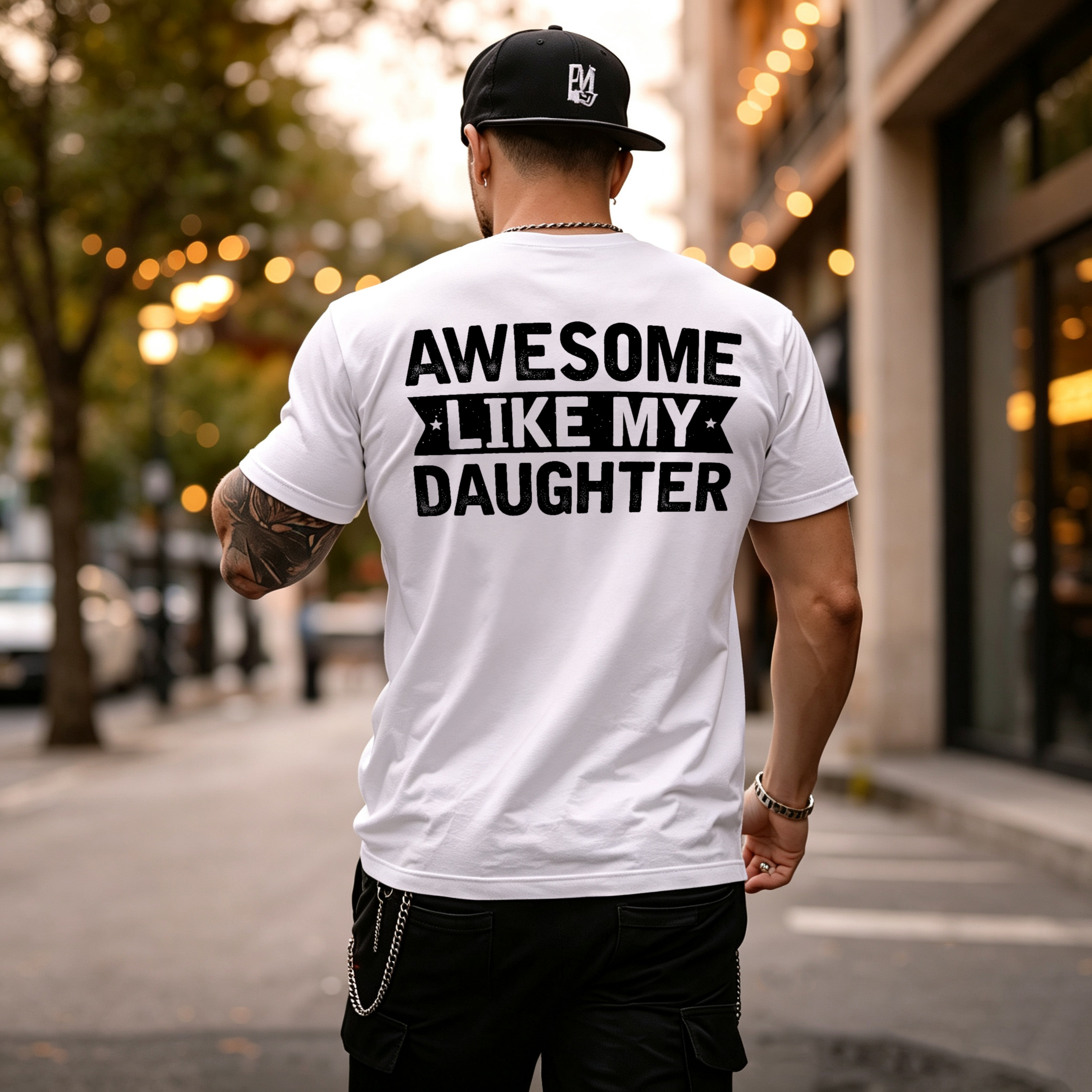 Awesome Like My Daughter Printed Men's T-shirt Image - 4