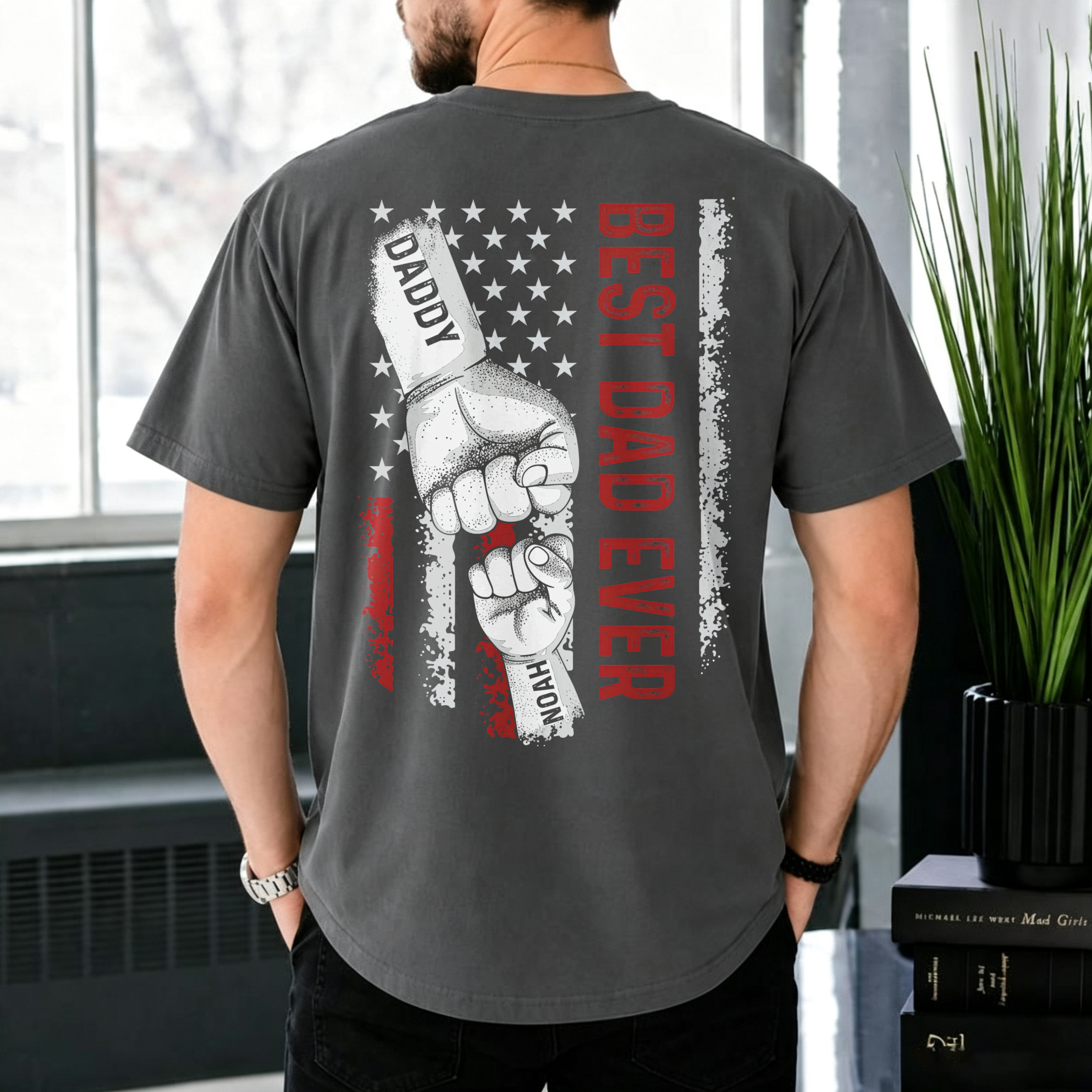 Best Dad Ever Printed Men's T-shirt Image - 4