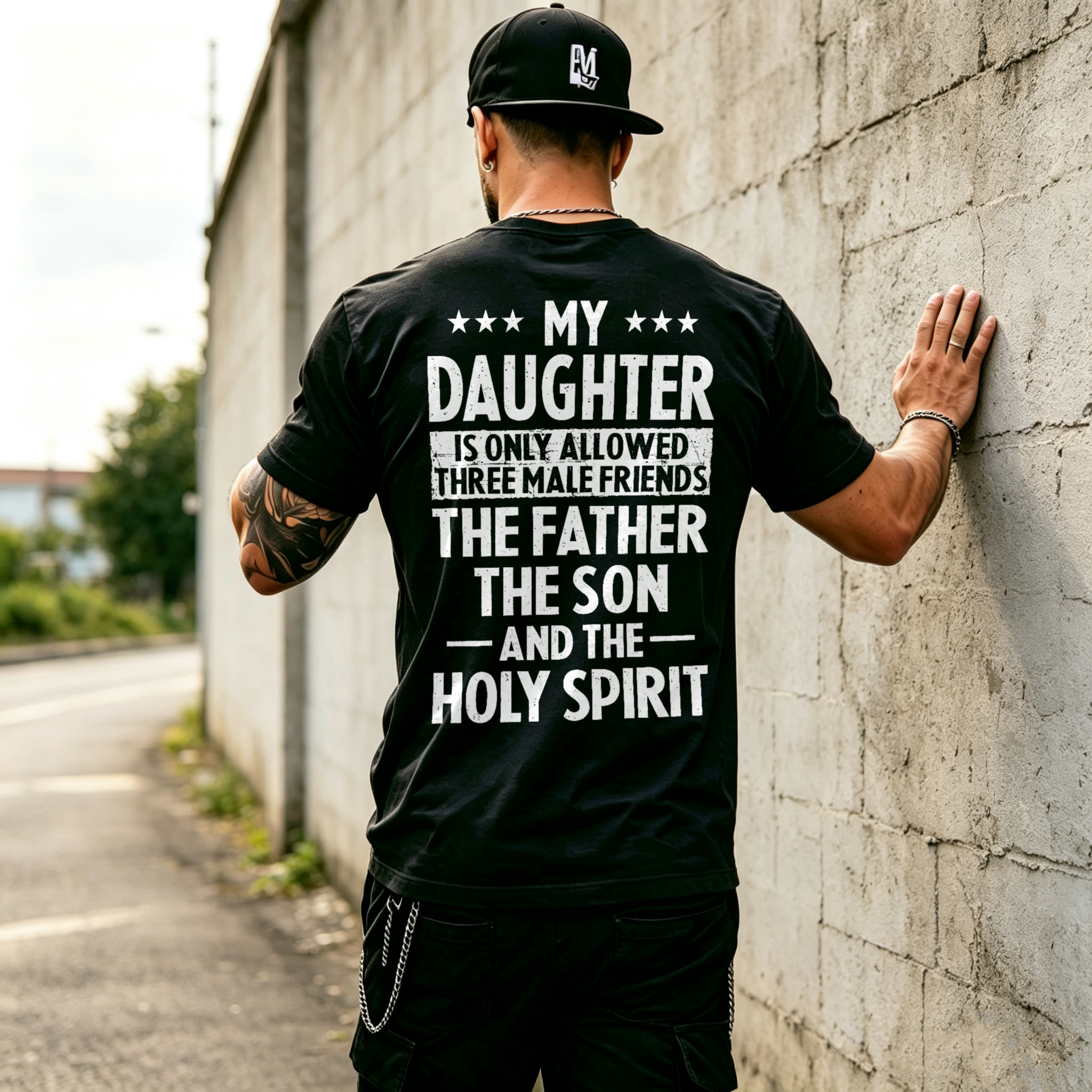 My Daughter Is Only Allowed Three Male Friends Printed Men's T-shirt Image - 4