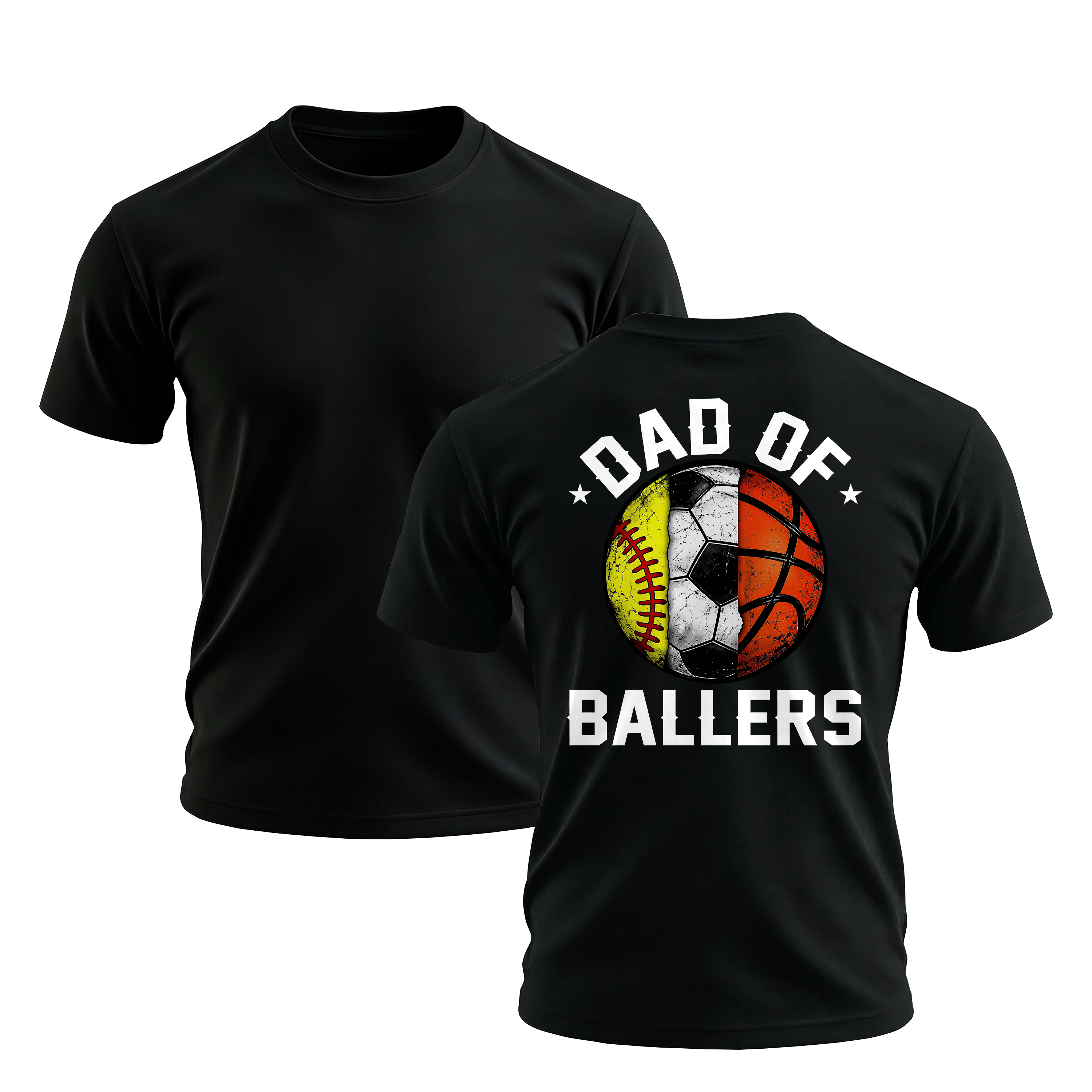 Dad of Ballers Printed Men's T-shirt Image - 1