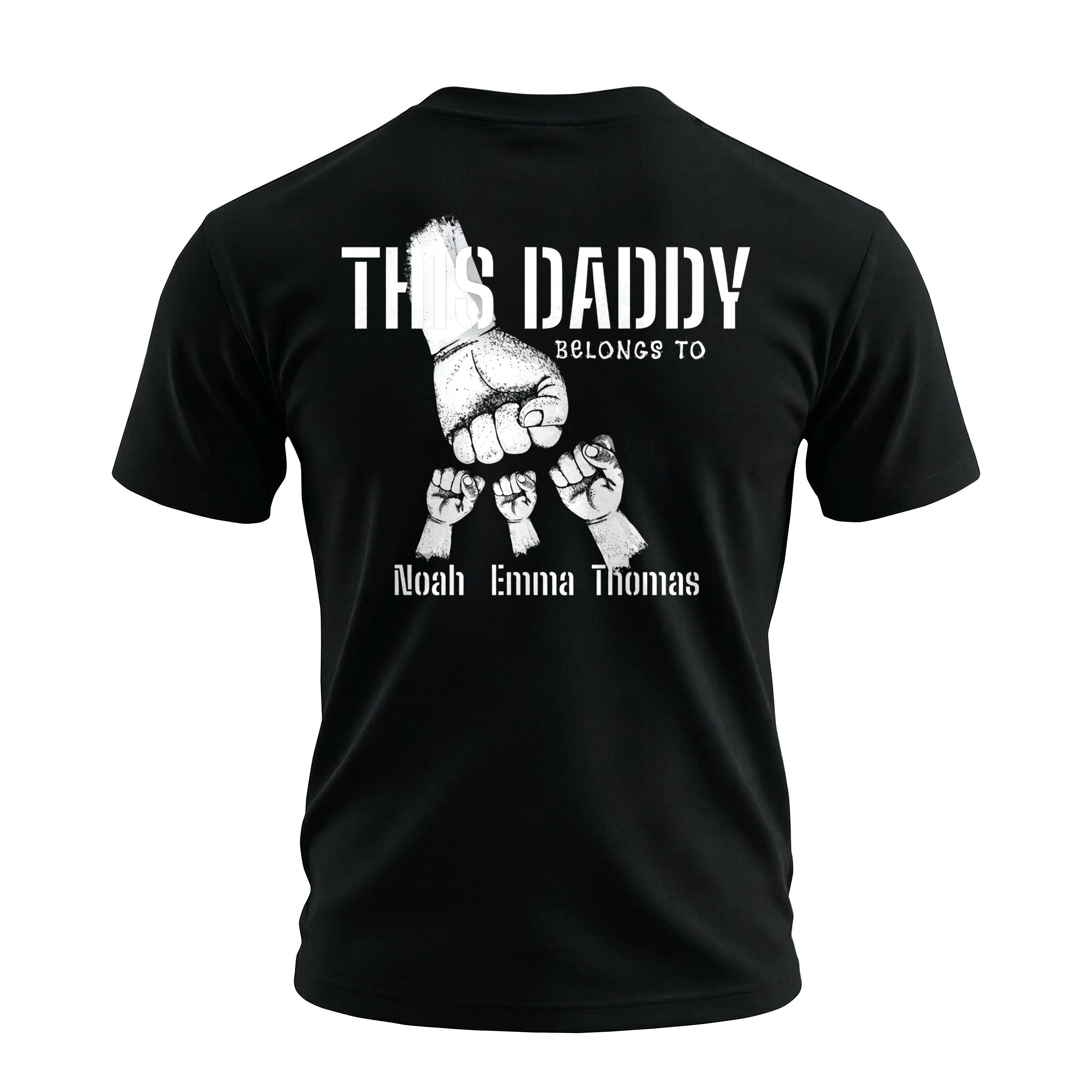 Personalized Dad Fist Bump Printed Men's T-shirt Image - 3