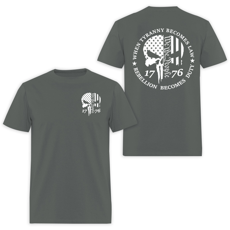 When Tyranny Becomes Law Rebellion Becomes Duty Printed Men's T-shirt Image - 3