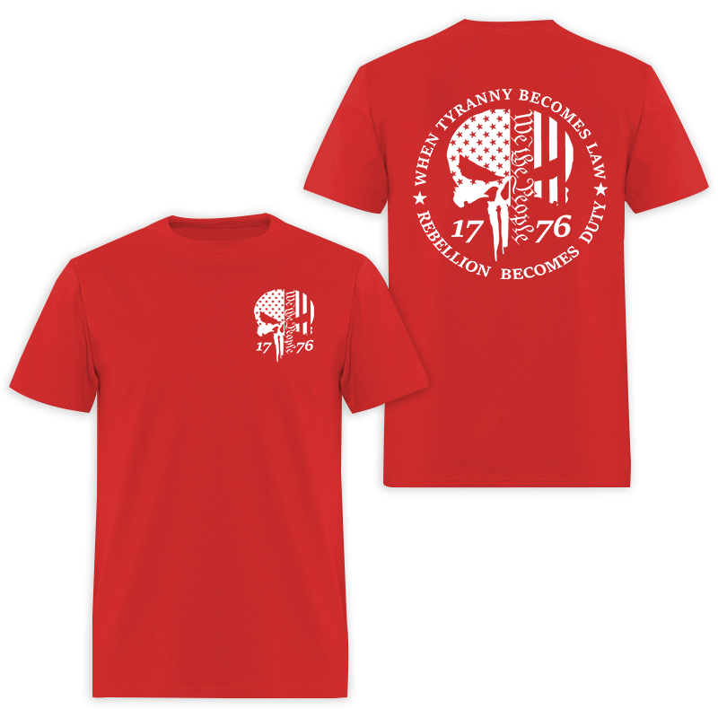 When Tyranny Becomes Law Rebellion Becomes Duty Printed Men's T-shirt Image - 5