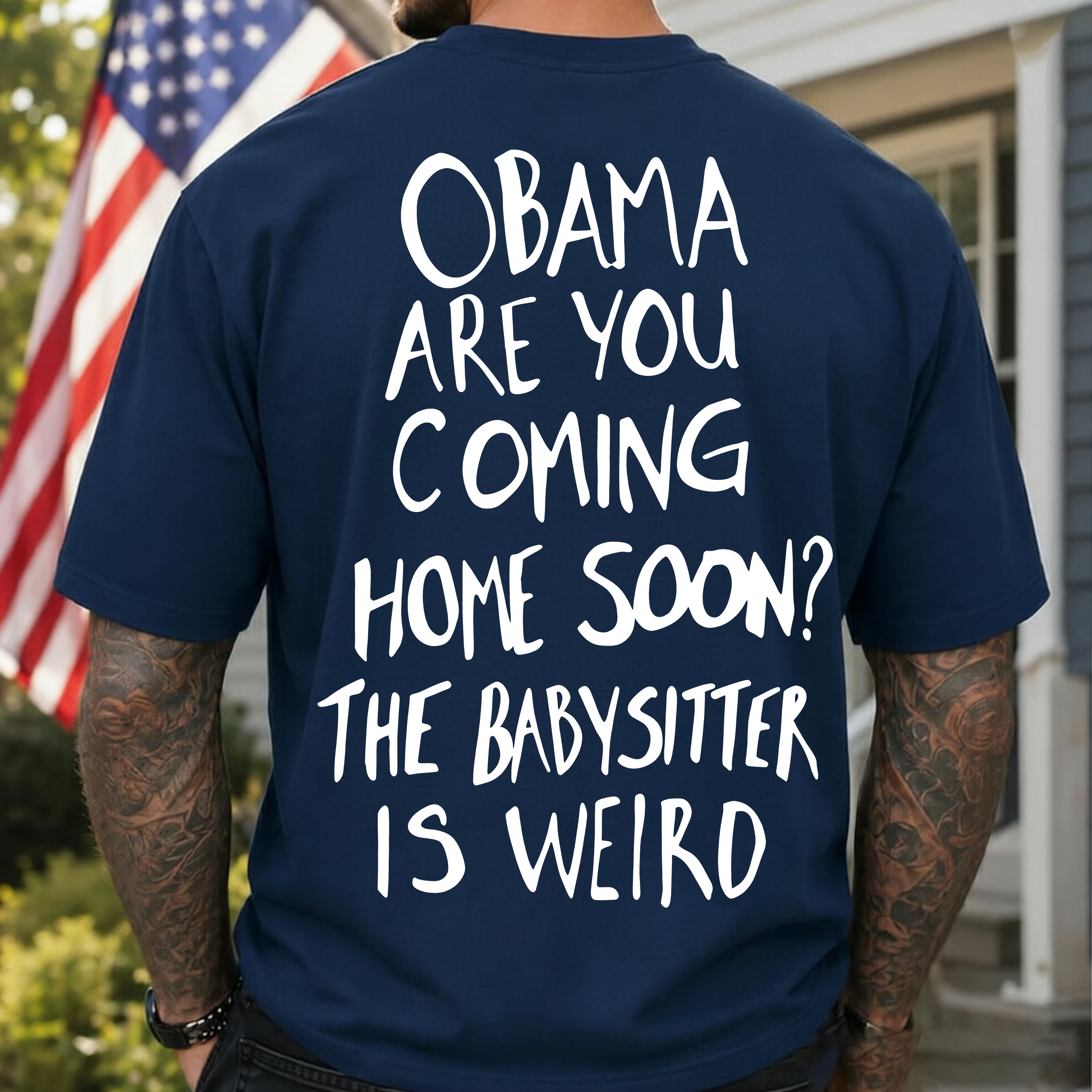 Obama Are You Coming Home Soon Printed Men's T-shirt