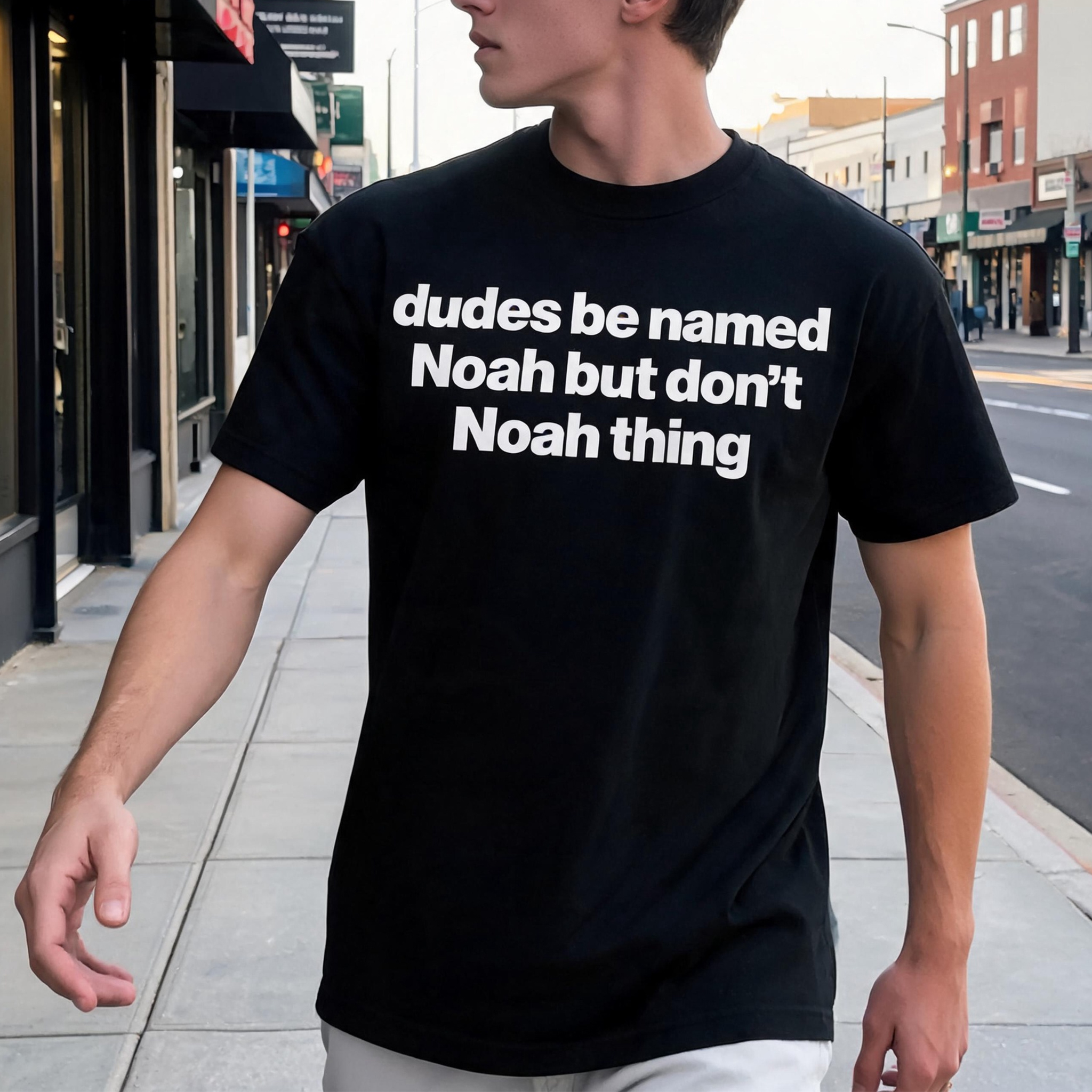 Dudes Be Named Noah But Don't NNoah Thing Printed Men's T-Shirt Image - 1