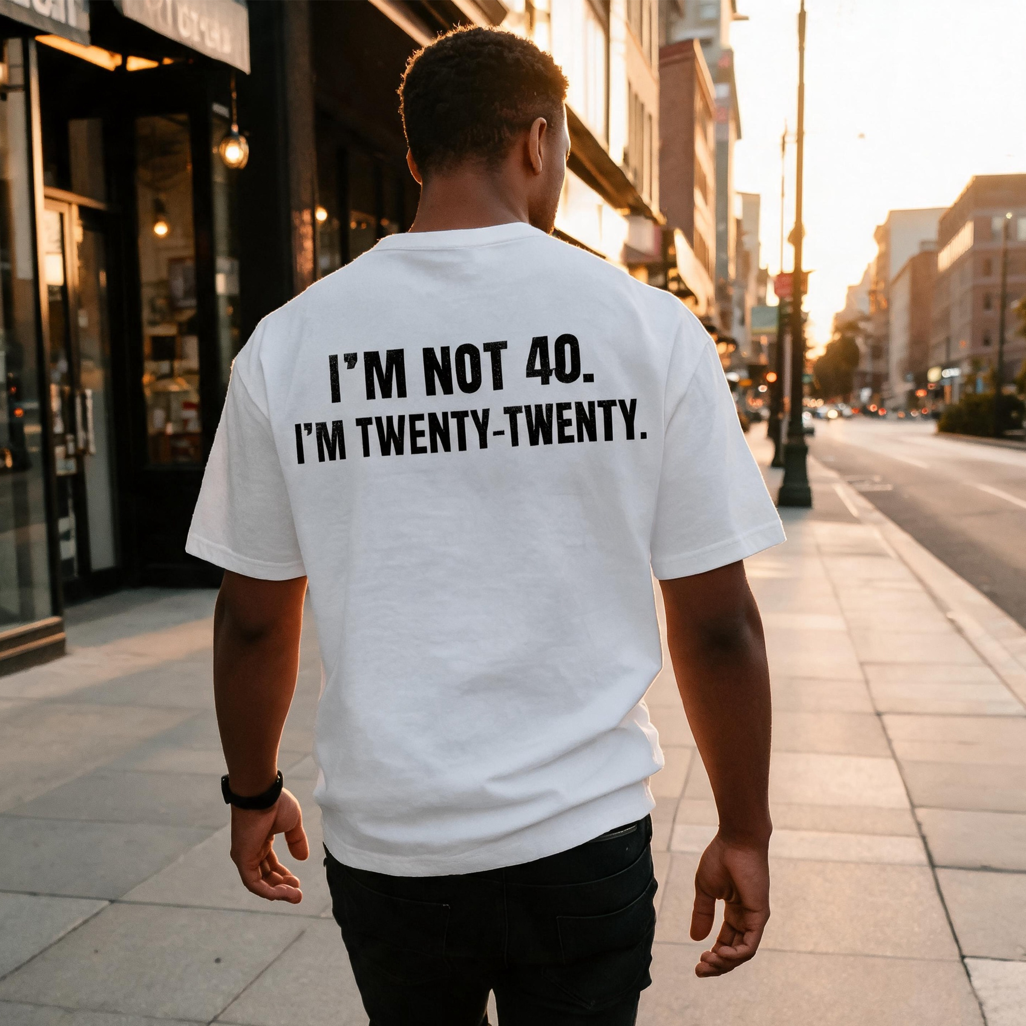 I'm Not 40 I'm Twenty-Twenty Printed Men's T-Shirt Image - 1