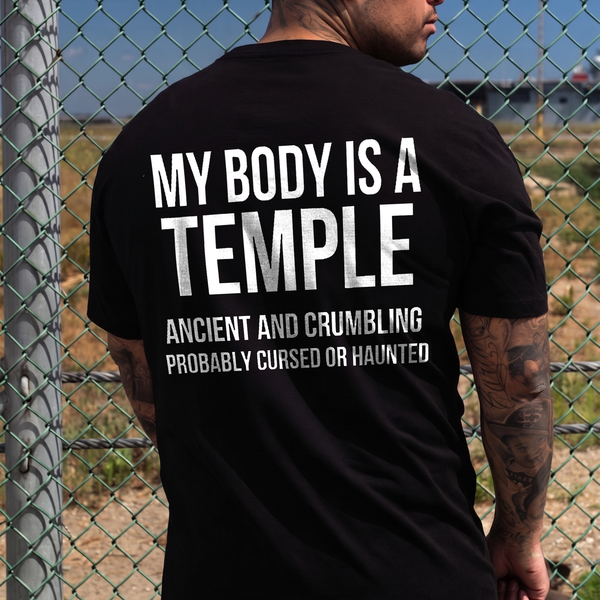 My Body Is A Temple Printed Men's T-Shirt Image - 3