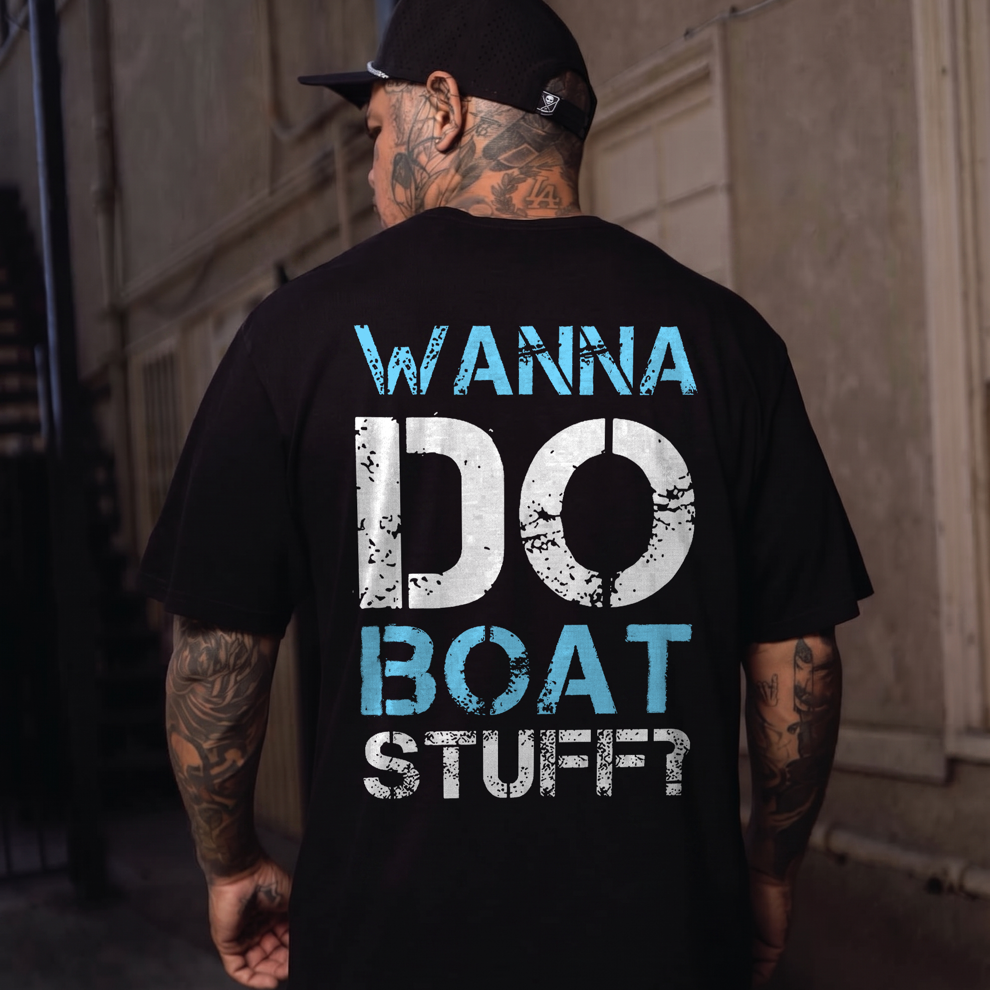 Wanna Do Boat Stuff Printed Men's T-Shirt Image - 1