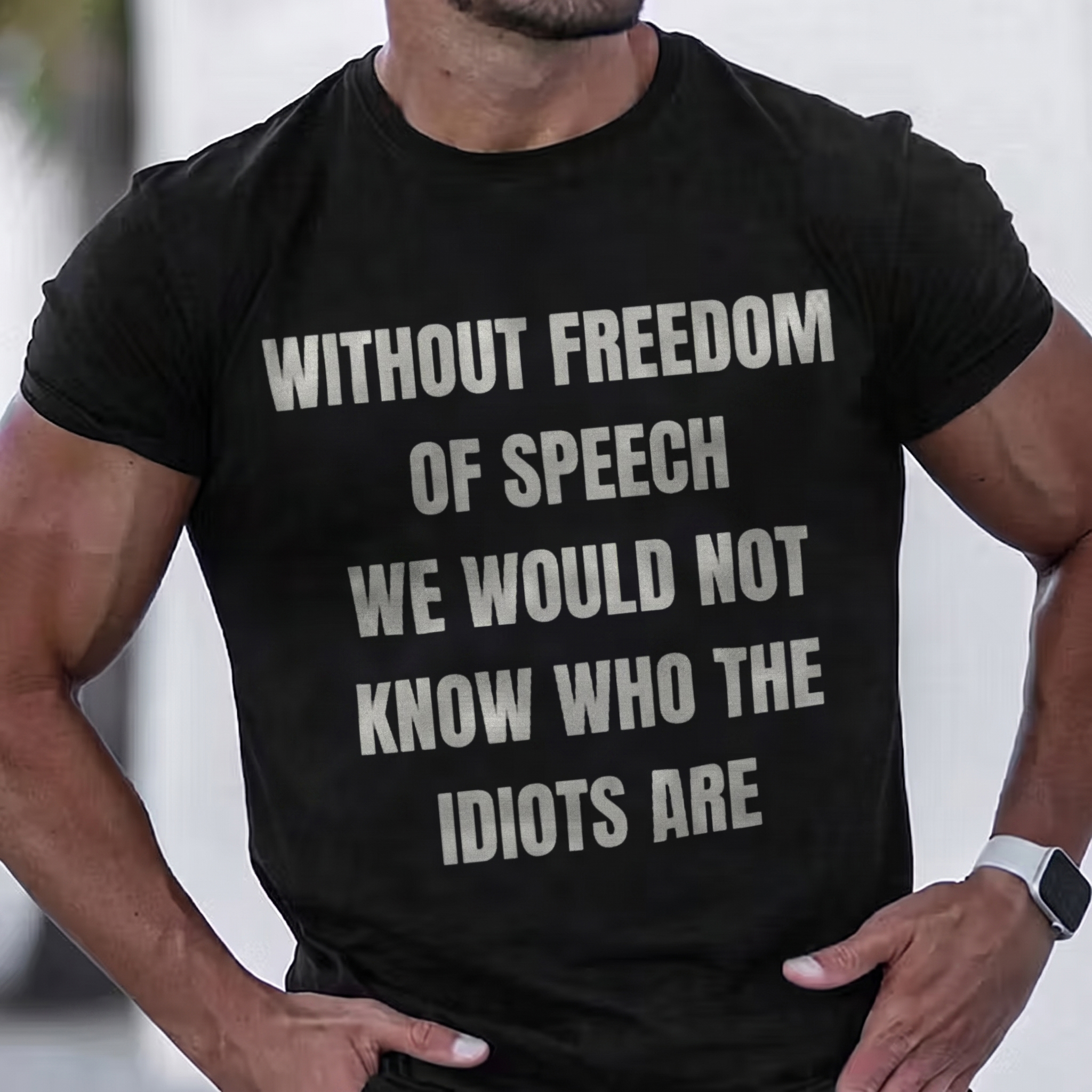 Without Freedom of Speech Printed Men's T-Shirt Image - 4