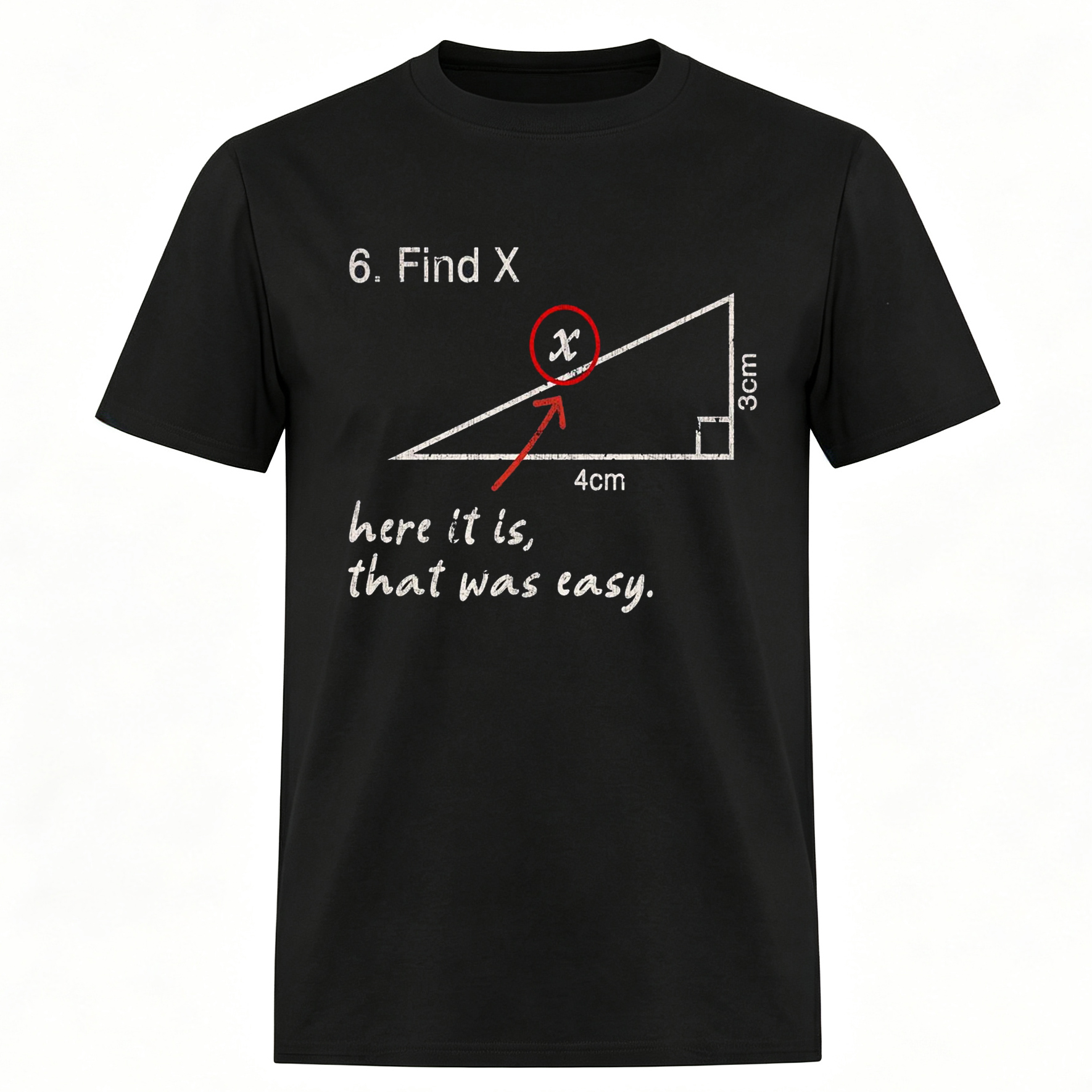 Funny "Find X" Math Joke Printed Men's T-Shirt Image - 2