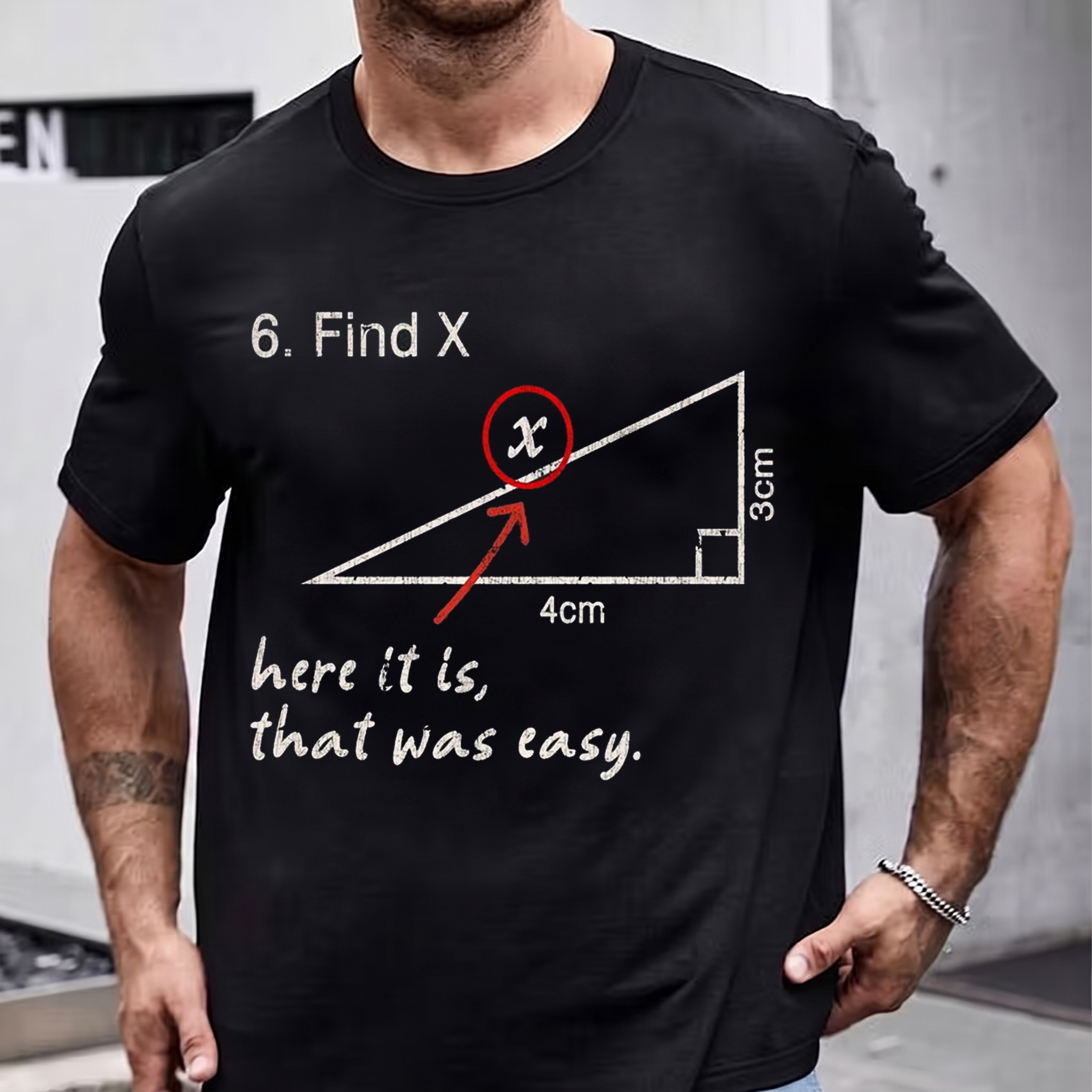 Funny "Find X" Math Joke Printed Men's T-Shirt Image - 4