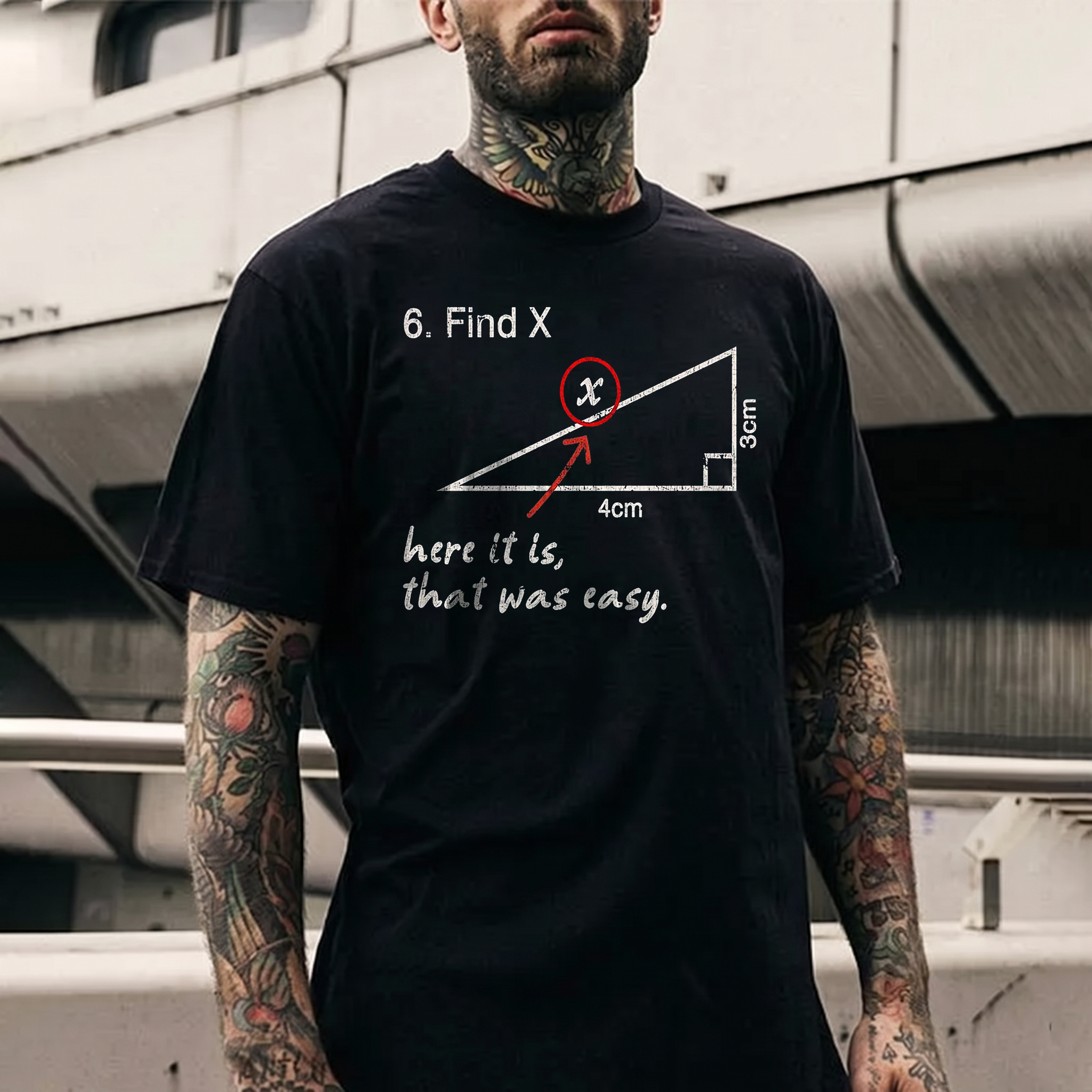 Funny "Find X" Math Joke Printed Men's T-Shirt Image - 1