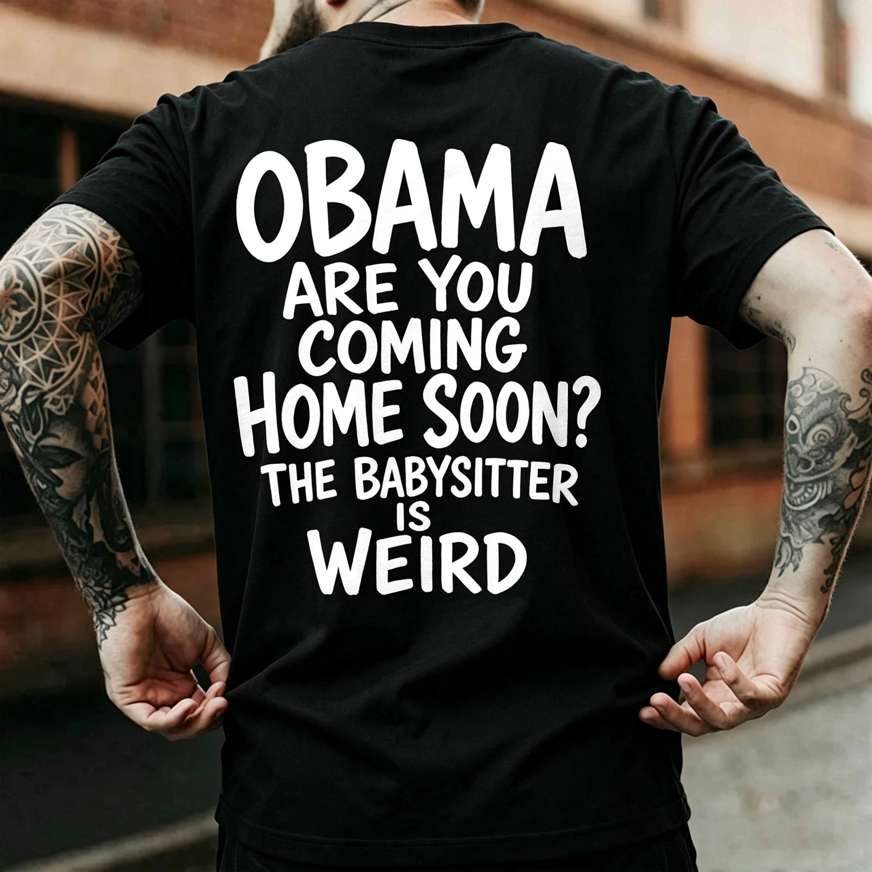 Obama Are You Coming Home Soon? Printed Men's T-Shirt