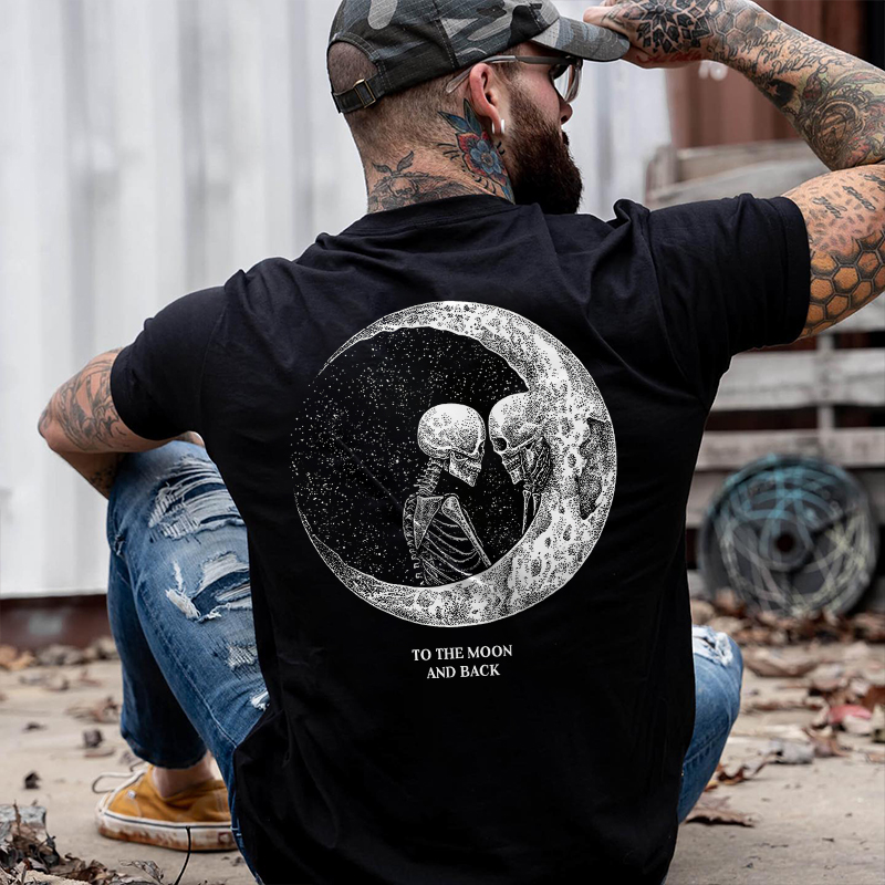 To The Moon And Back Print Men's T-shirt