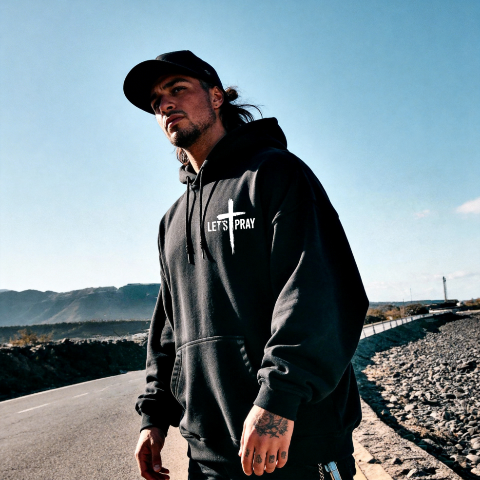 Let's Pray Printed Fleece-lined Unisex Hoodie