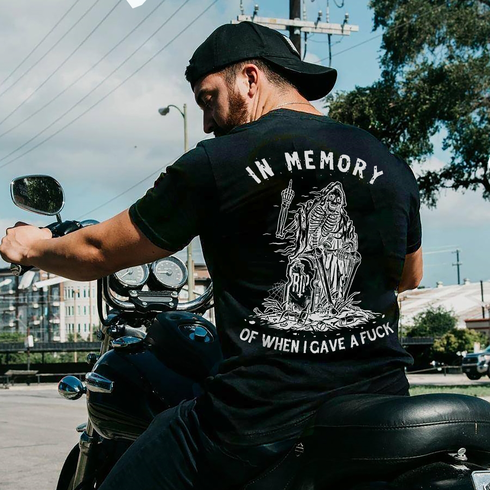 In Memory Of When I Gave A Fuck Print  T-shirt