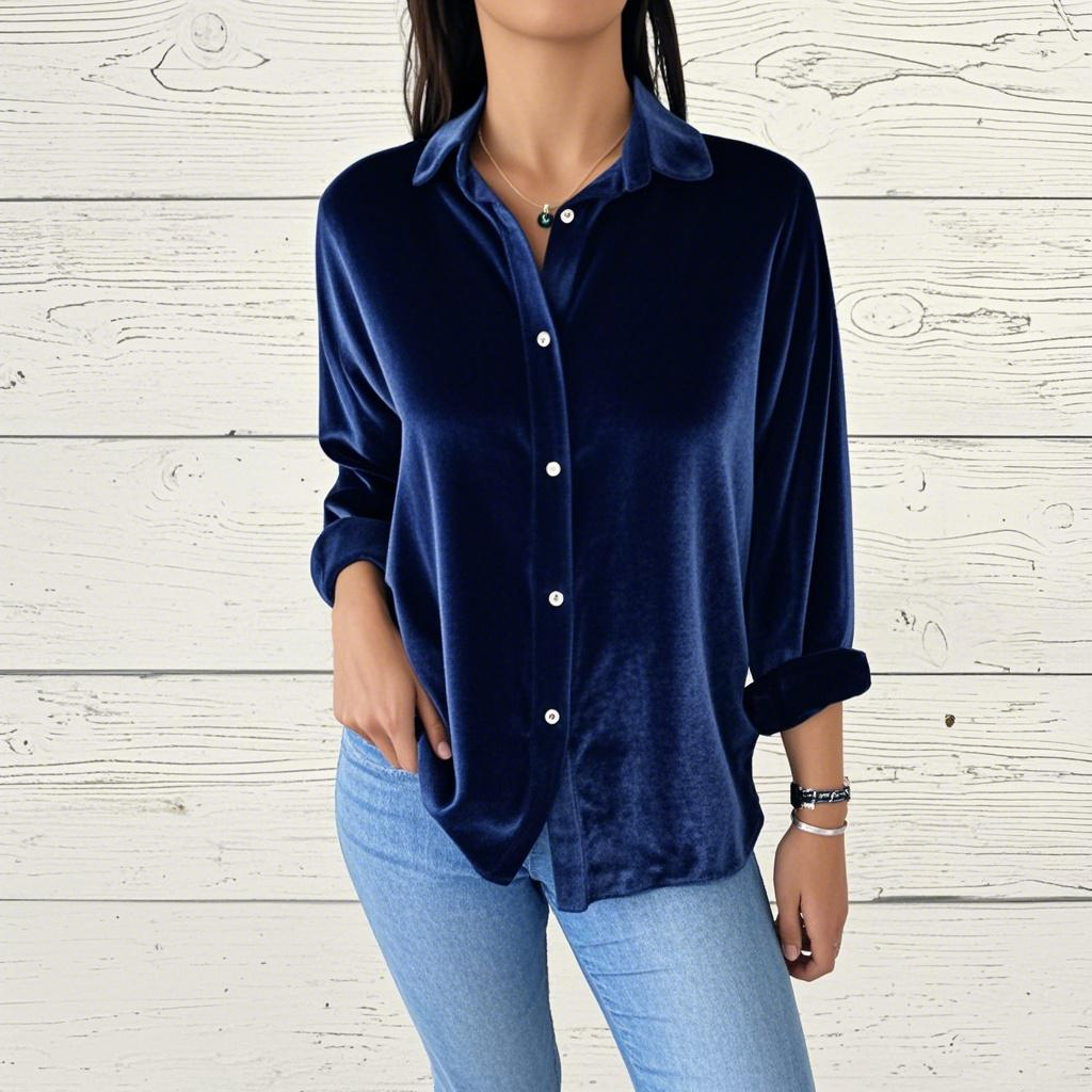 Women's Casual Velvet Long Shirts Tops