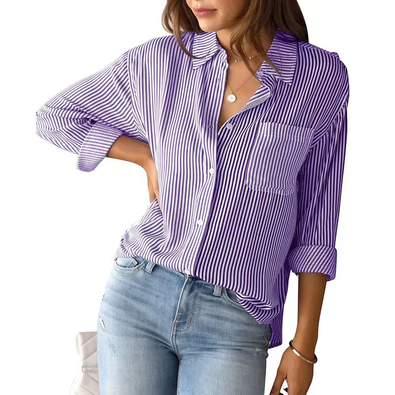 2025 New Women's Casual Loose Stripe Shirt-Buy 3 Get Free Shipping