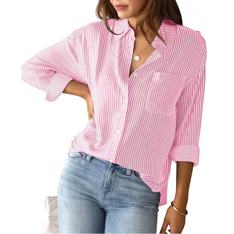 2025 New Women's Casual Loose Stripe Shirt-Buy 3 Get Free Shipping