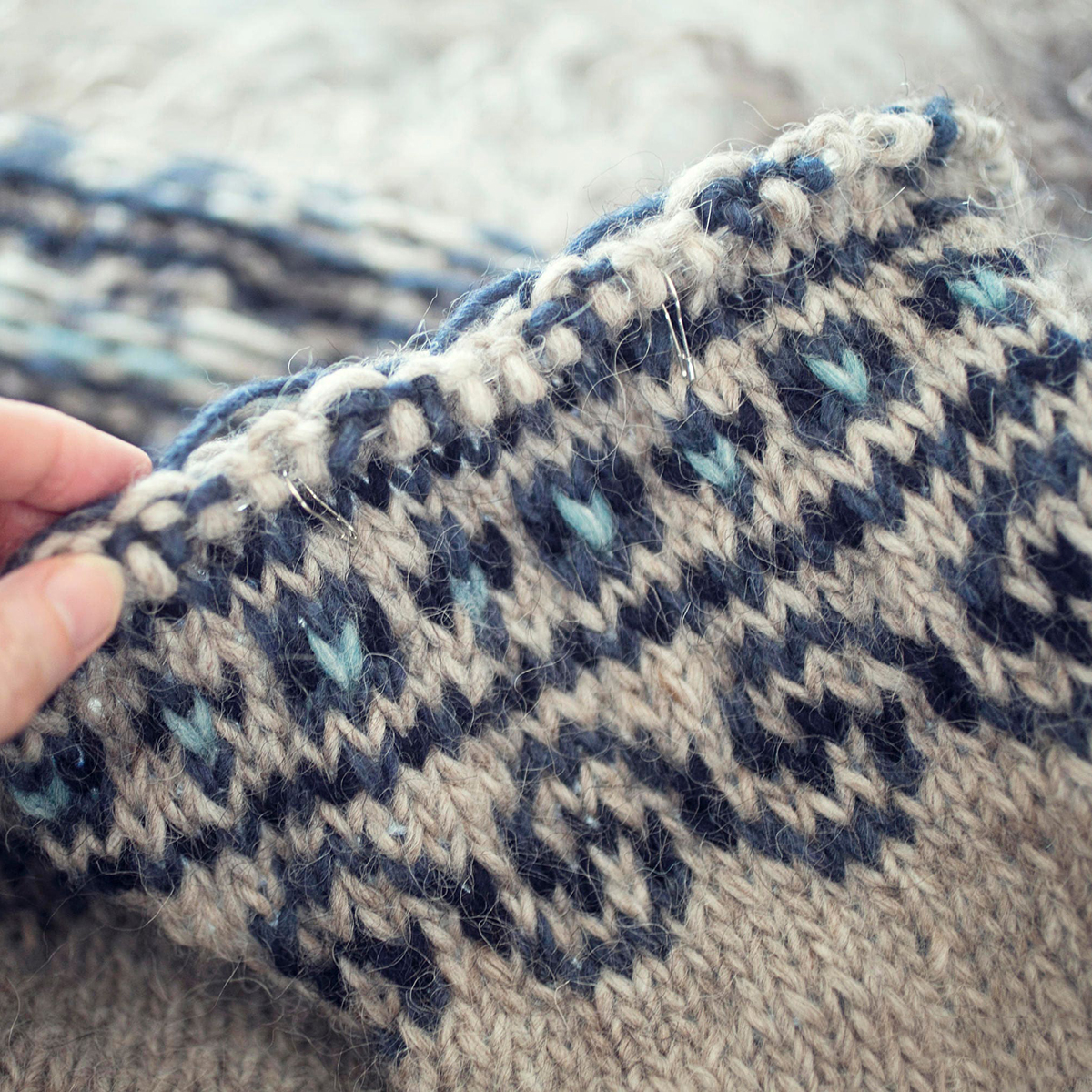 Vintage Beautiful Norwegian Knit Jacquard Crew Neck Sweater(Unisex)