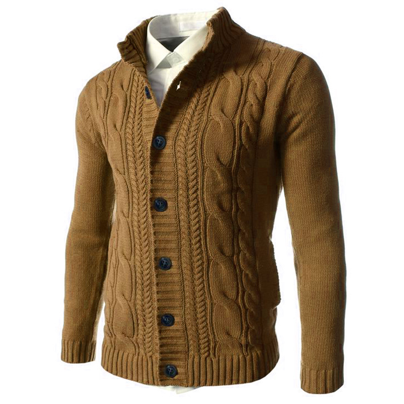 Gentleman's Casual Jacquard Buttons Sweater