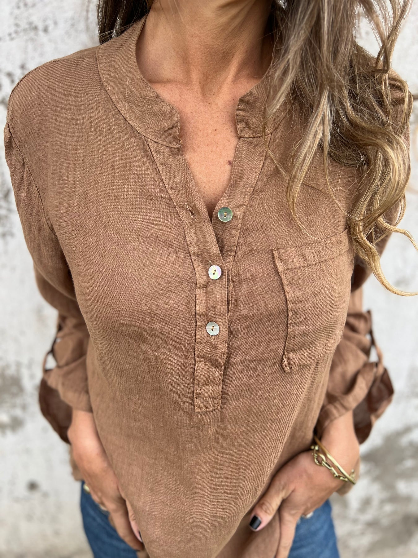 Women's Casual Linen Blouse Top