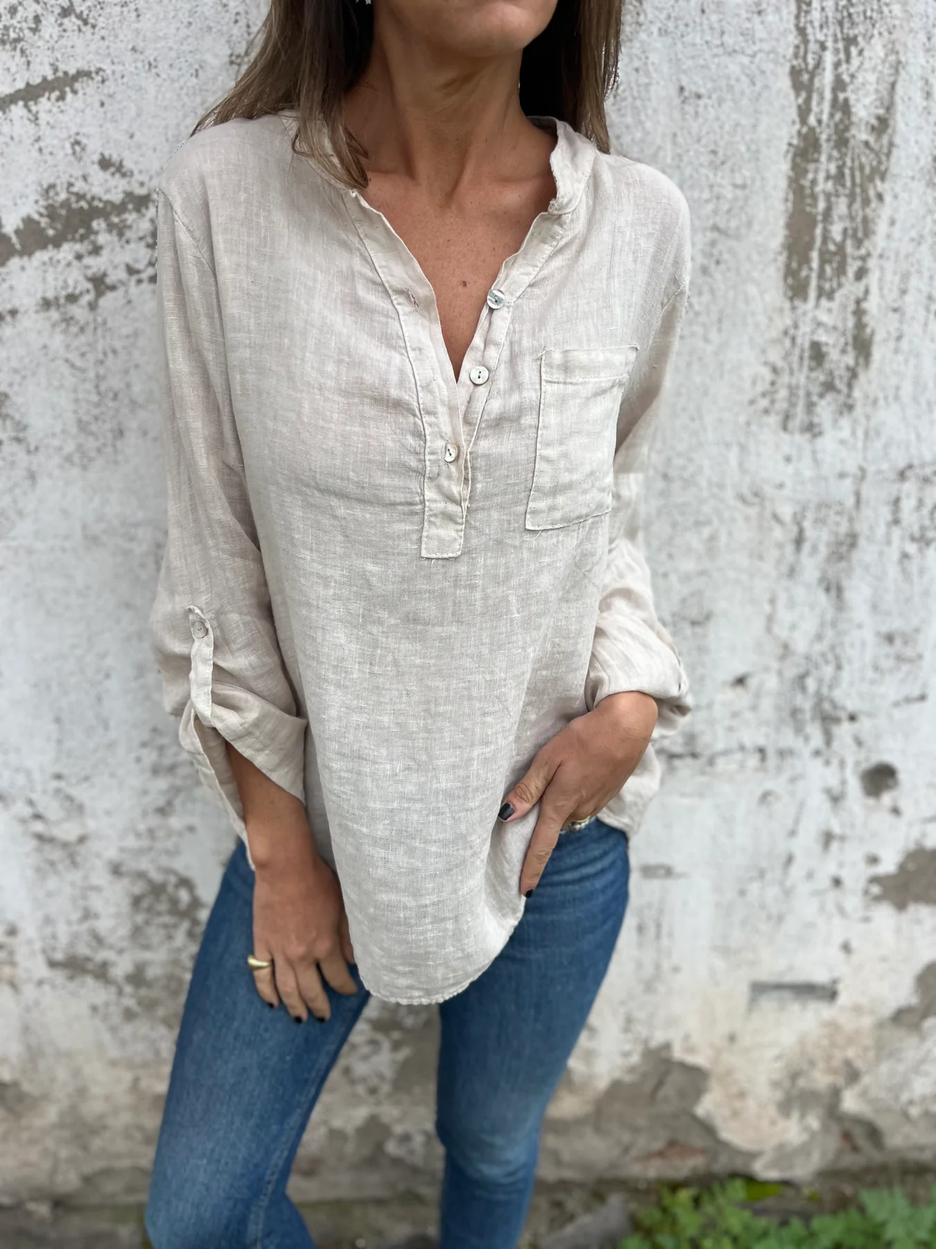 Women's Casual Linen Blouse Top