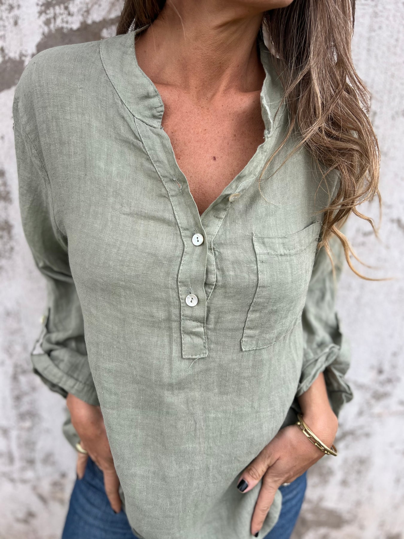 Women's Casual Linen Blouse Top