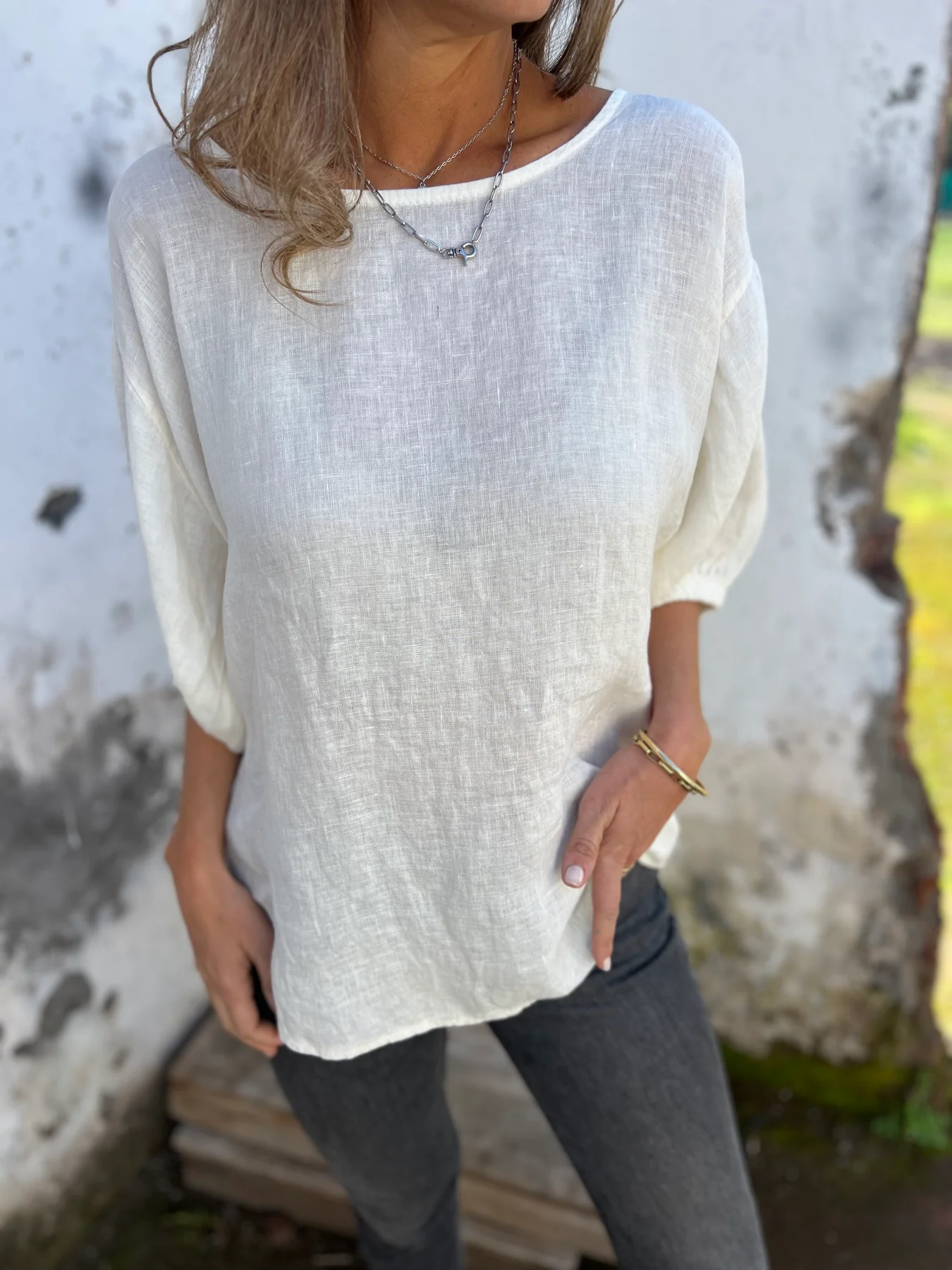 Women's Casual Linen Blouse Short Top