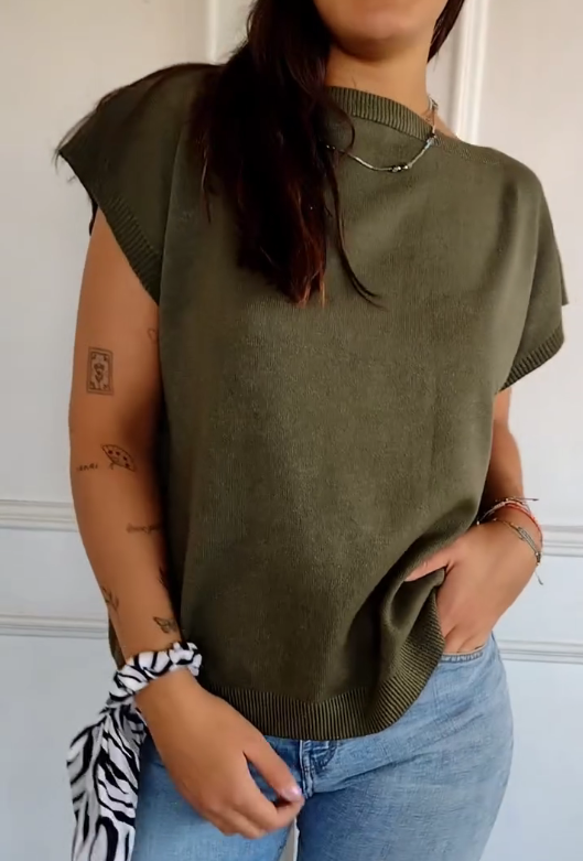 Women's Casual Solid Tops Button Design At The Back 