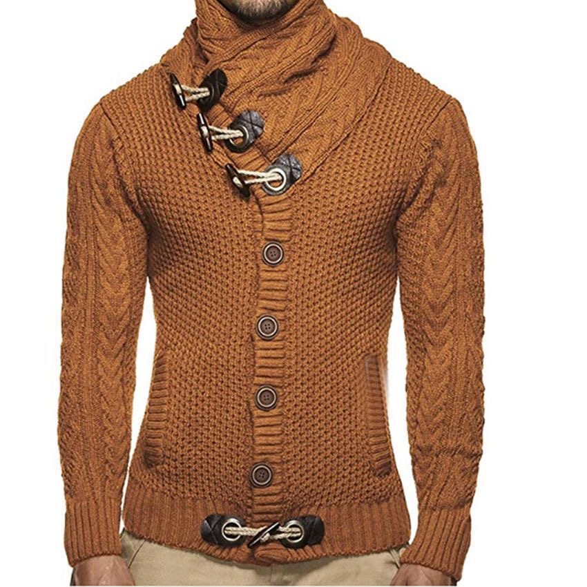 Men's Casual Scarf Jacket Pocket Sweater