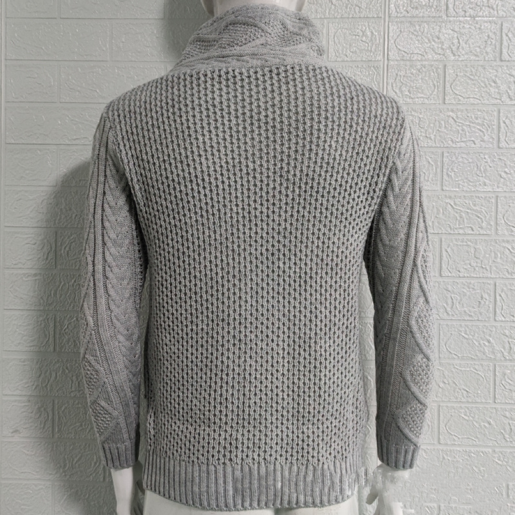 Men's Casual Scarf Jacket Pocket Sweater