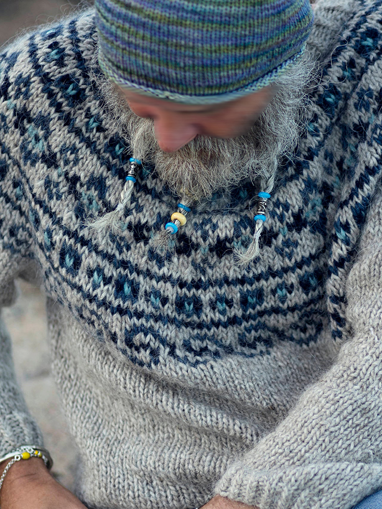 Vintage Beautiful Norwegian Knit Jacquard Crew Neck Sweater(Unisex)