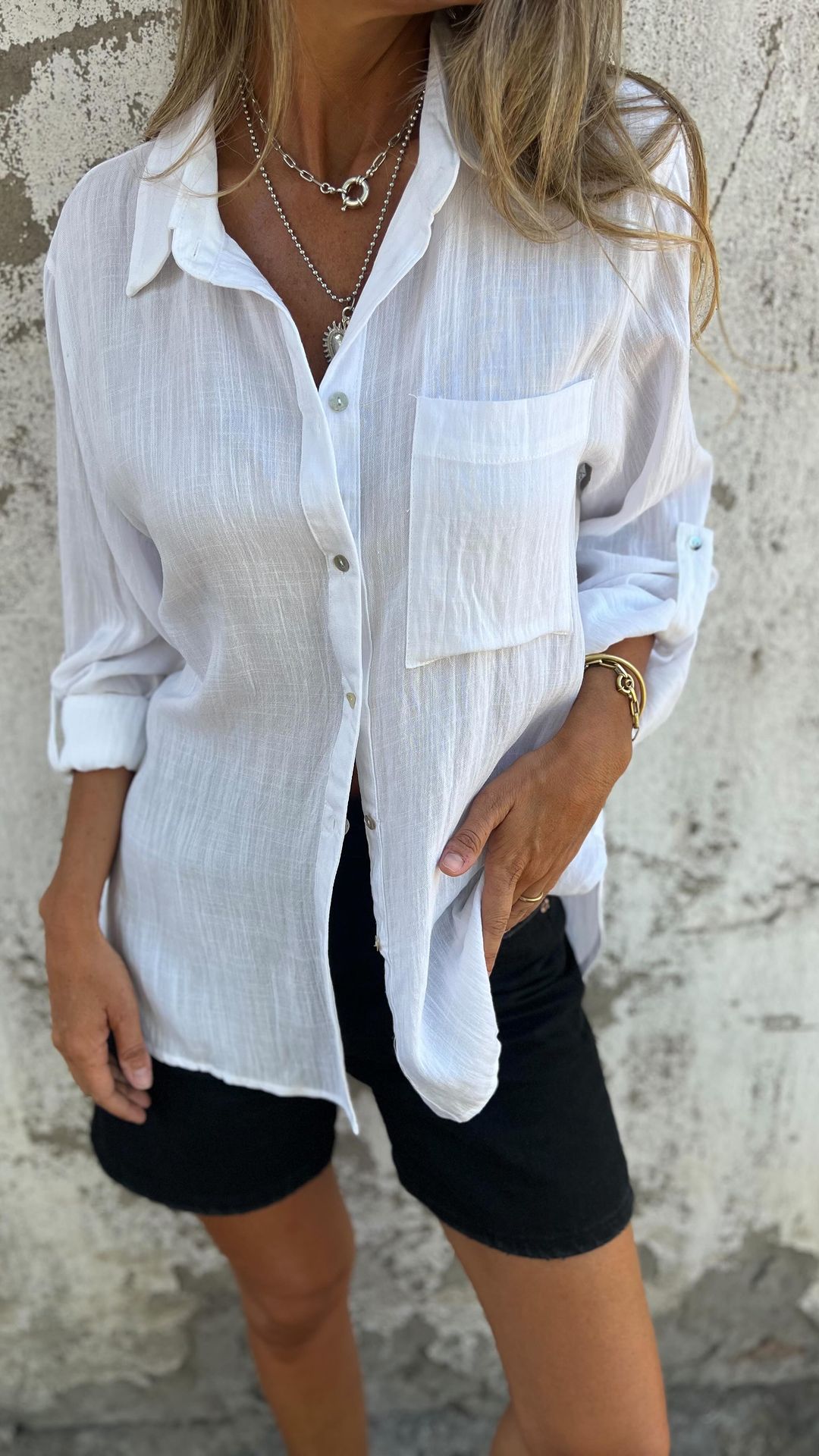 Women's Casual Cotton and linen shirt