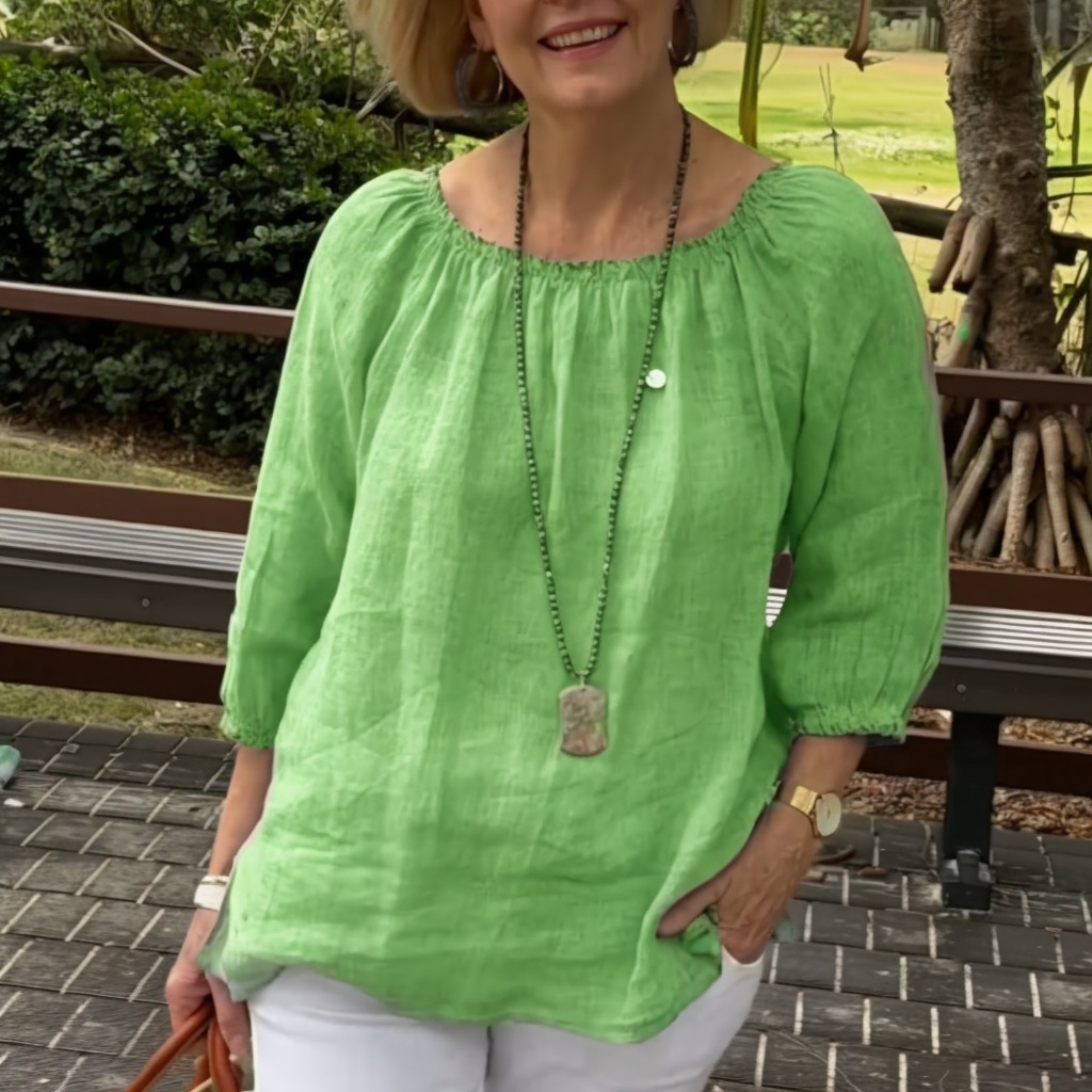 2024 New Women's Casual Cotton Linen Shirt Top