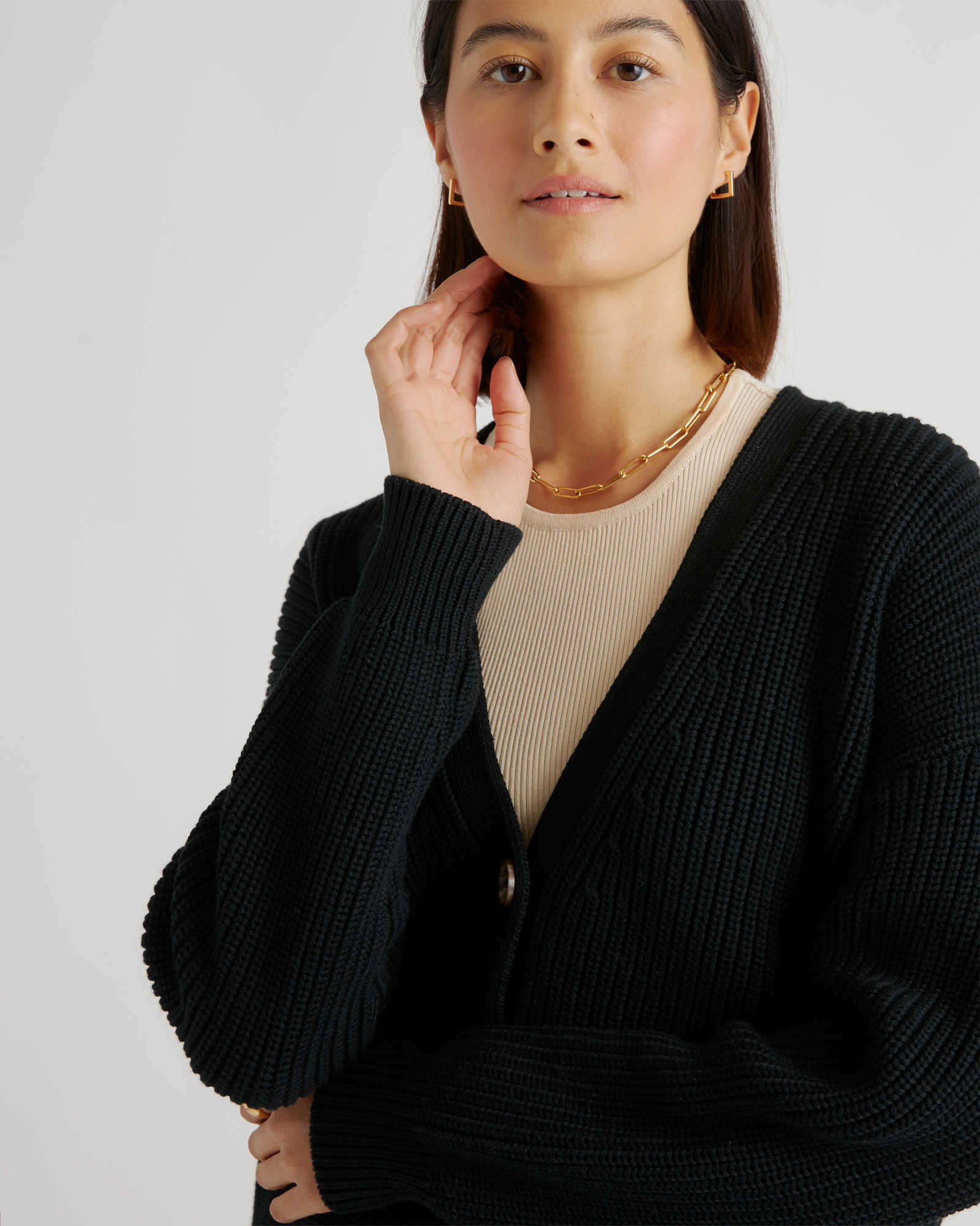 100% Organic Cotton Oversized Boyfriend Cardigan