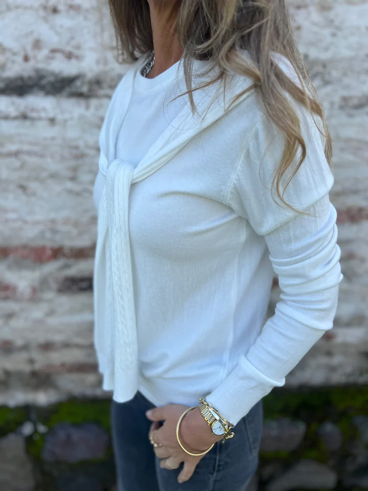 CLEARANCE SALE🔥Scarf-Collar Knit Sweater 