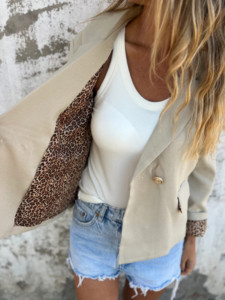 CLEARANCE SALE🔥Leopard Print Lined Short Blazer