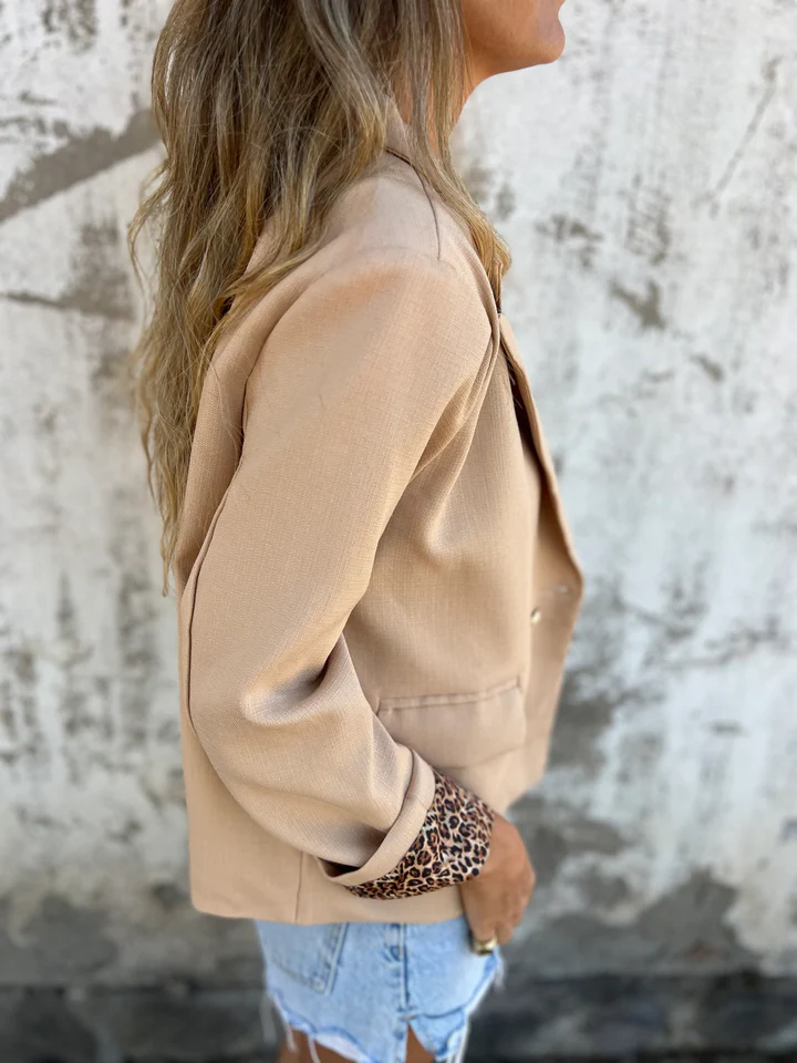 CLEARANCE SALE🔥Leopard Print Lined Short Blazer