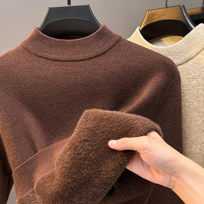 Men's Crew Neck Plush Cashmere Sweater