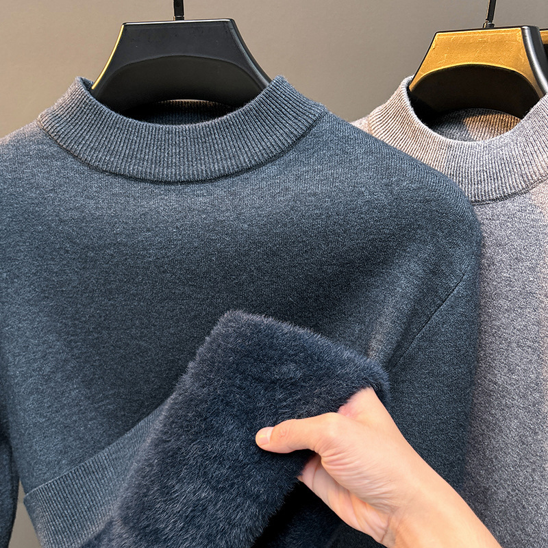 Men's Crew Neck Plush Cashmere Sweater