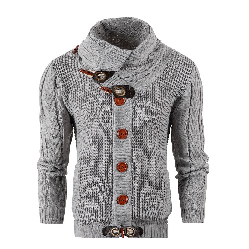 Men's Casual Scarf Jacket Pocket Sweater