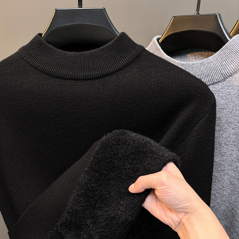 Men's Crew Neck Plush Cashmere Sweater