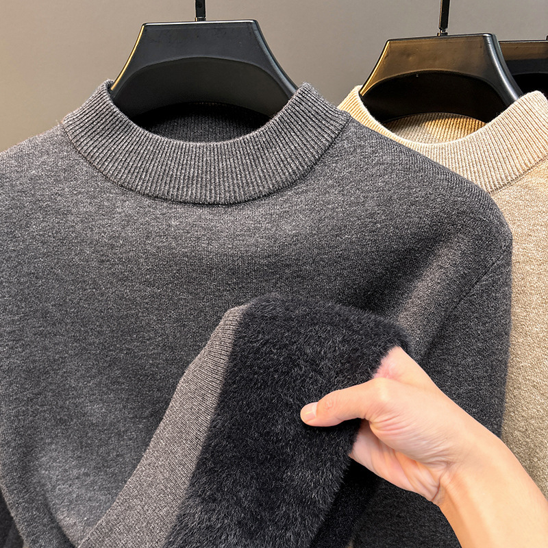 Men's Crew Neck Plush Cashmere Sweater