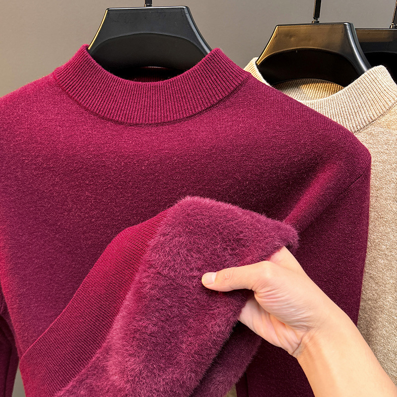 Men's Crew Neck Plush Cashmere Sweater